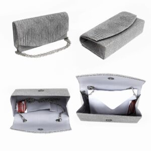 Geanta plic pentru ocazii si petreceri gri inchis sclipici 2010 cm Magrot 25015 6A